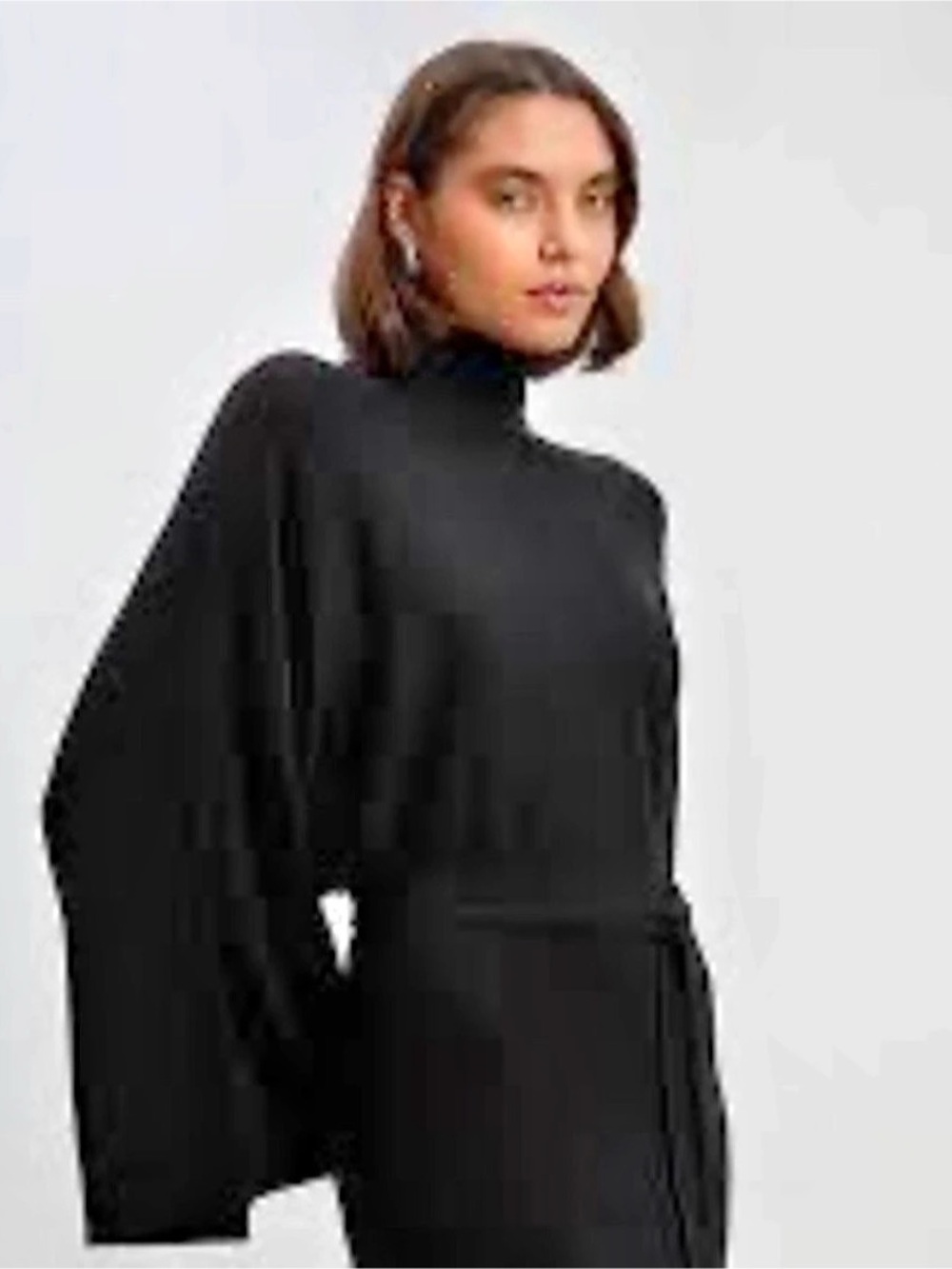 Karen Millen Long Sleeve Turtleneck Maxi Dress Black Long Sleeve Maxi Dress Size